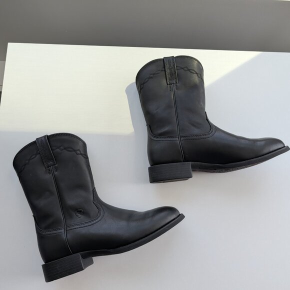 Ariat Men’s Heritage Roper Round Toe Western Boot - 9 Wide (EE) - Black - Picture 3 of 7